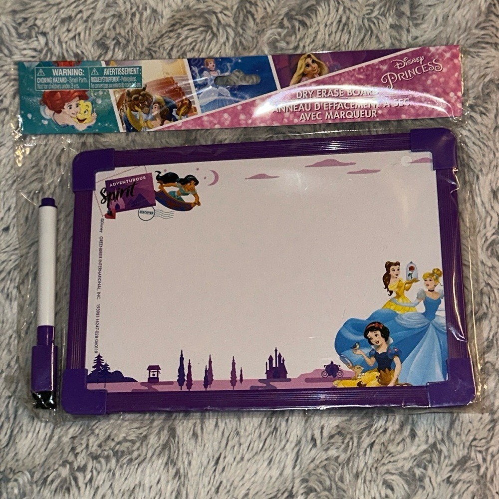 Disney Princess Dry Erase Board Purple Whiteboard Marker Set Jasmine Belle